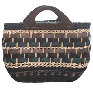 Summer Rattan Straw Bag for Women Top-handle Handbag Beach Bag